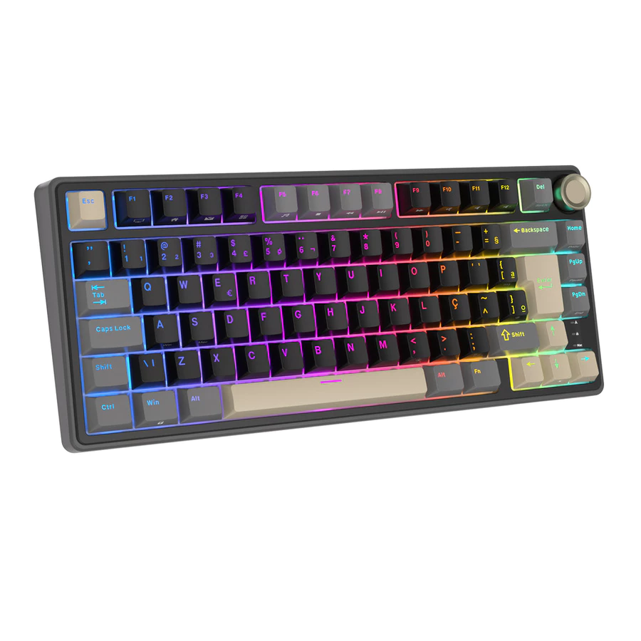 RK Royal Kludge RKR75 Teclado Mecânico Preto Com Fio E Junta Portuguesa